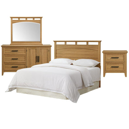 Picket House Furnishings -  Norton Bedroom Set with Queen/Full Headboard, Dresser, Mirror & Nightstand in Brown - B-6450-5-QFS veiw 1