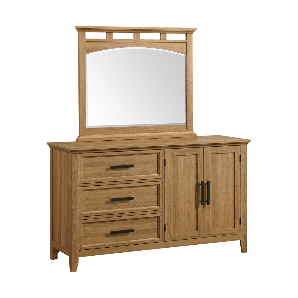 Picket House Furnishings -  Norton Bedroom Set with Queen/Full Headboard, Dresser, Mirror & Nightstand in Brown - B-6450-5-QFS veiw 4