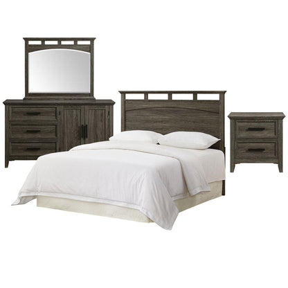 Picket House Furnishings -  Norton Bedroom Set with Queen/Full Headboard, Dresser, Mirror & Nightstand in Mocha Grey - B-6450-3-QFS veiw 1