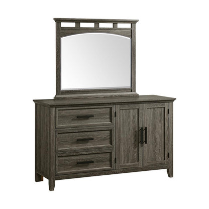 Picket House Furnishings -  Norton Bedroom Set with Queen/Full Headboard, Dresser, Mirror & Nightstand in Mocha Grey - B-6450-3-QFS veiw 4