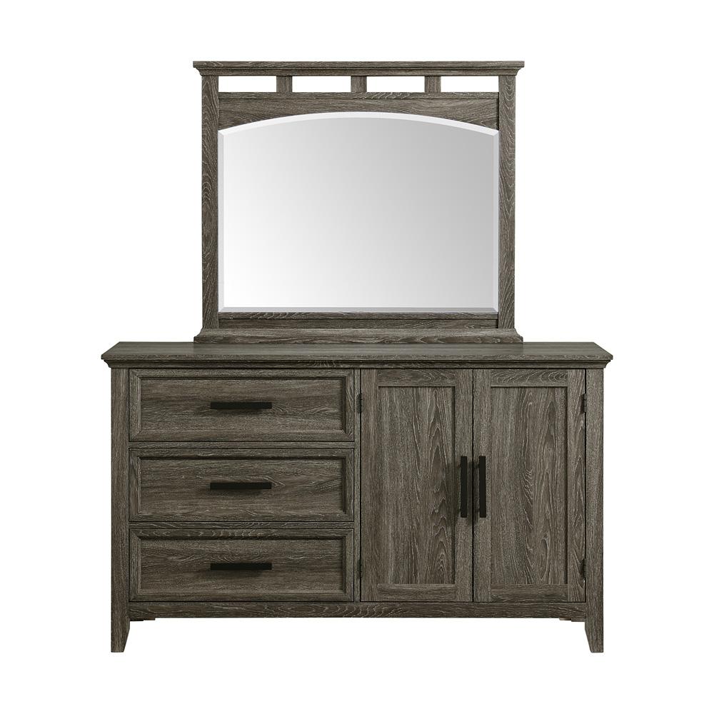 Picket House Furnishings -  Norton Bedroom Set with Queen/Full Headboard, Dresser, Mirror & Nightstand in Mocha Grey - B-6450-3-QFS veiw 5