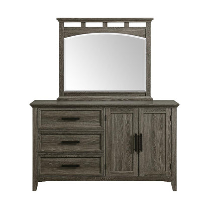Picket House Furnishings -  Norton Bedroom Set with Queen/Full Headboard, Dresser, Mirror & Nightstand in Mocha Grey - B-6450-3-QFS veiw 5