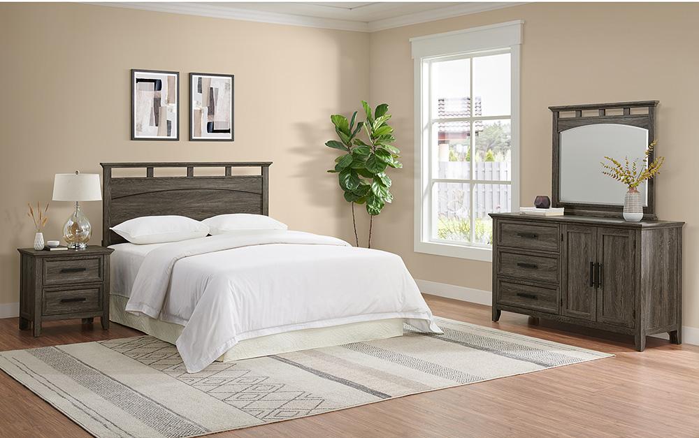 Picket House Furnishings -  Norton Bedroom Set with Queen/Full Headboard, Dresser, Mirror & Nightstand in Mocha Grey - B-6450-3-QFS veiw 8