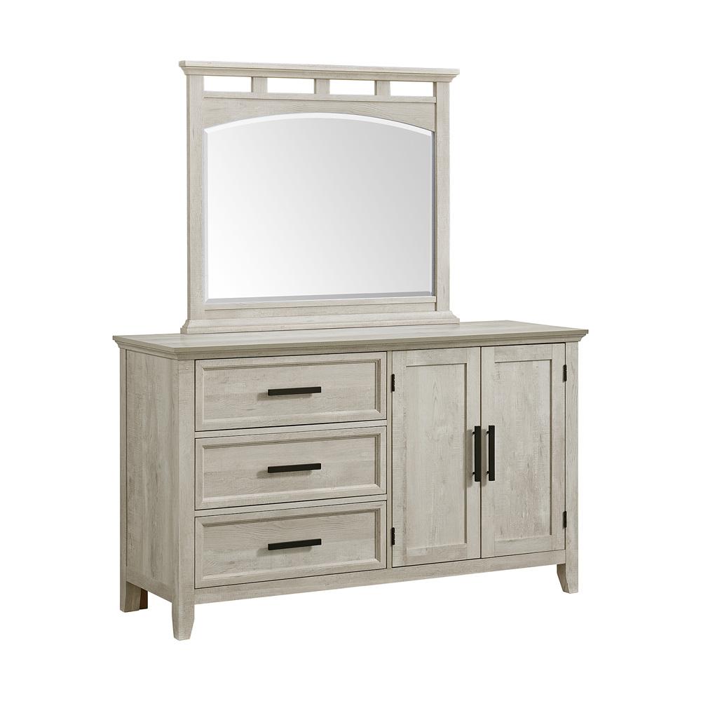 Picket House Furnishings -  Norton Bedroom Set with Queen/Full Headboard, Dresser, Mirror & Nightstand in White - B-6450-7-QFS veiw 4