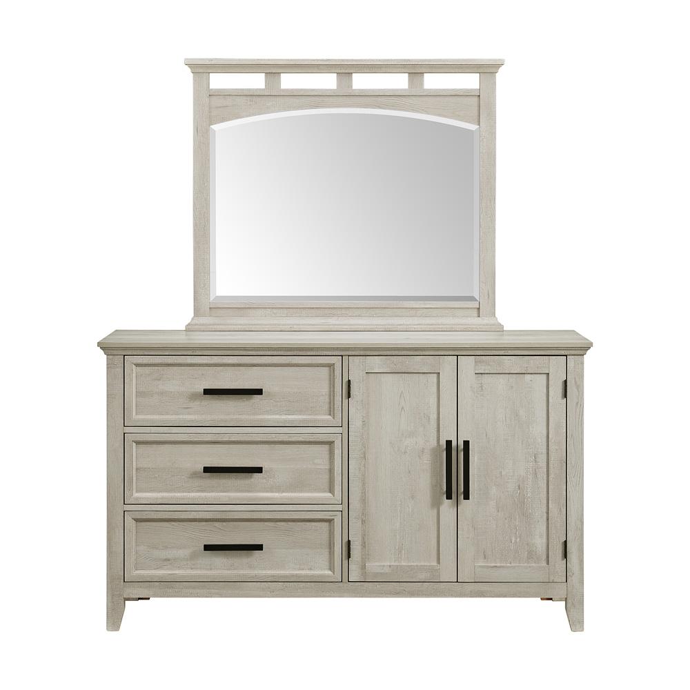 Picket House Furnishings -  Norton Bedroom Set with Queen/Full Headboard, Dresser, Mirror & Nightstand in White - B-6450-7-QFS veiw 5