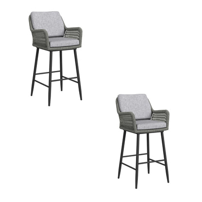 Picket House Furnishings - Orlando Barstool with Grey Fabric in Black (Set of 2) - O-3040-8-BST view 1