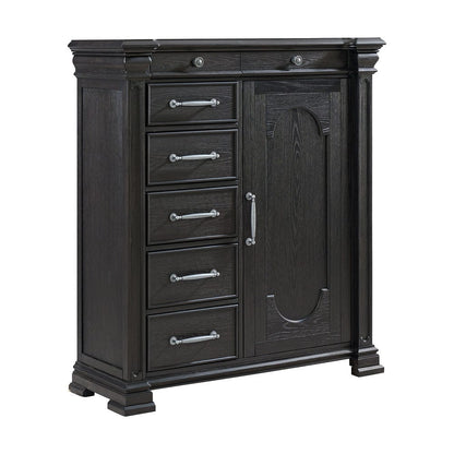 Picket House Furnishings -  Paterson 1 Door and 7-Drawer Chest in Black - B.10318.DCH view 1