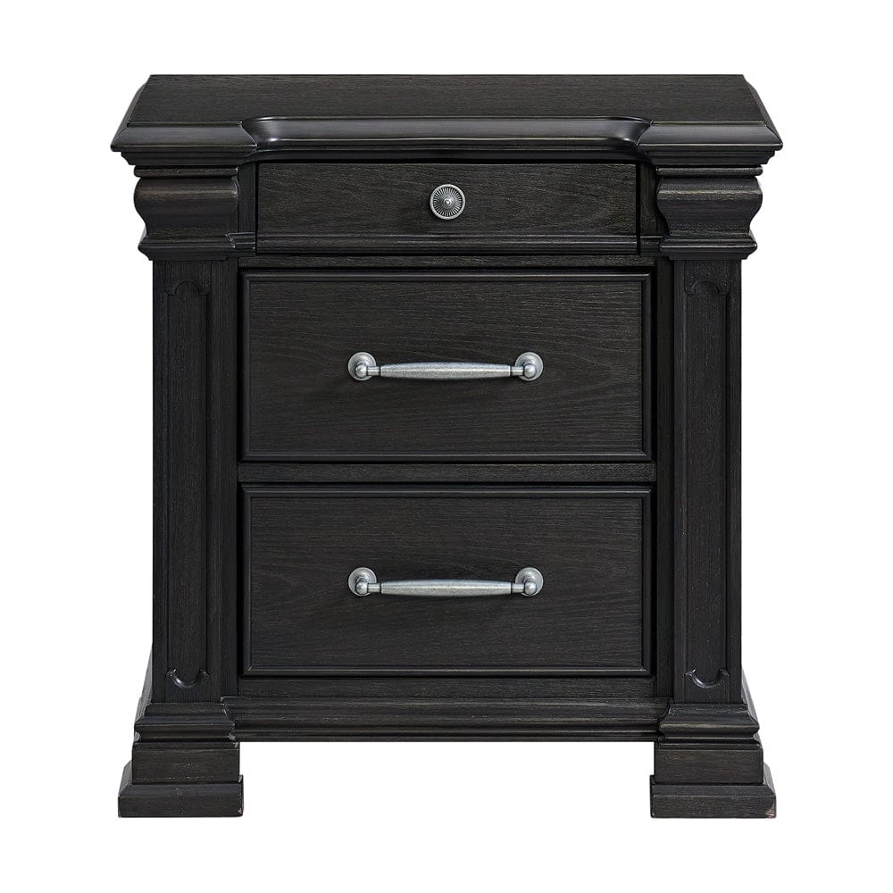 Picket House Furnishings -  Paterson 3-Drawer Nightstand (Sliding Top) in Black - B.10318.NS view 2