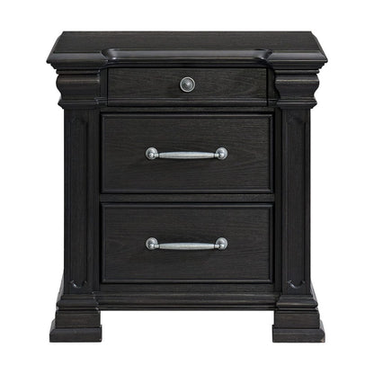 Picket House Furnishings -  Paterson 3-Drawer Nightstand (Sliding Top) in Black - B.10318.NS view 2