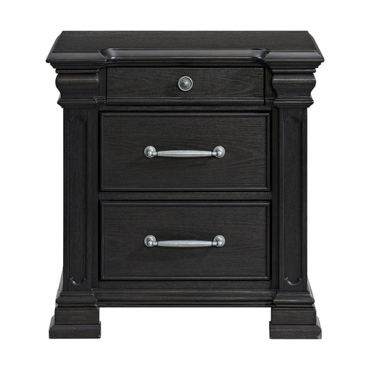Picket House Furnishings -  Paterson 3-Drawer Nightstand (Sliding Top) in Black - B.10318.NS view 2