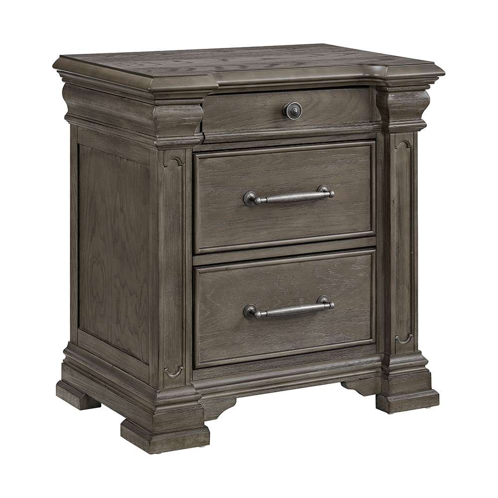 Picket House Furnishings - Paterson 3-Drawer Nightstand (Sliding Top) in Grey - B-10315-NS veiw 1