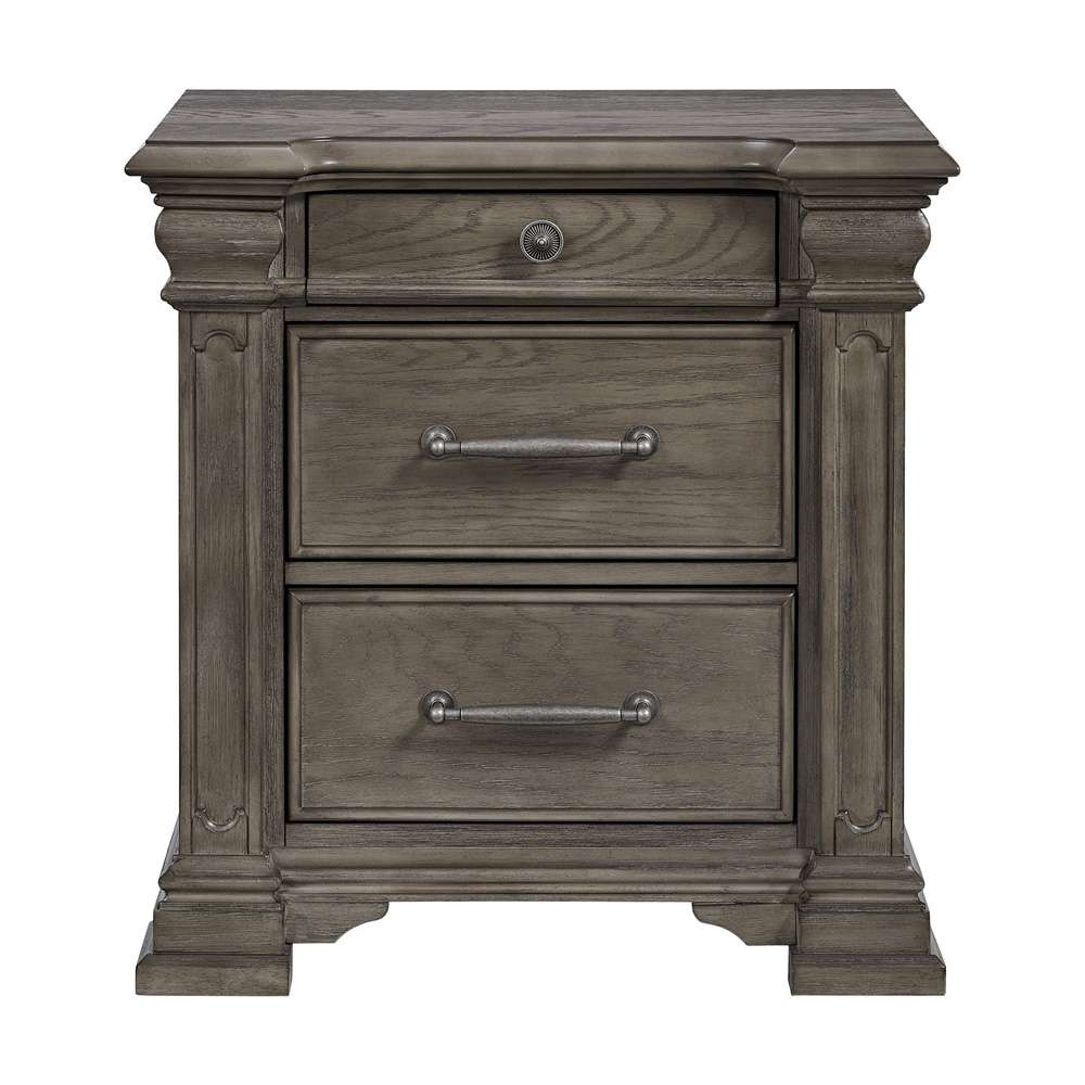 Picket House Furnishings - Paterson 3-Drawer Nightstand (Sliding Top) in Grey - B-10315-NS veiw 2