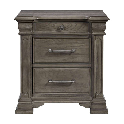 Picket House Furnishings - Paterson 3-Drawer Nightstand (Sliding Top) in Grey - B-10315-NS veiw 2