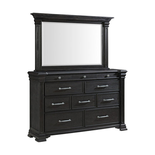 Picket House Furnishings -  Paterson Dresser & Mirror in Black - B.10318.DRMR view 1
