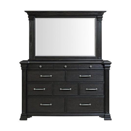 Picket House Furnishings -  Paterson Dresser & Mirror in Black - B.10318.DRMR view 2