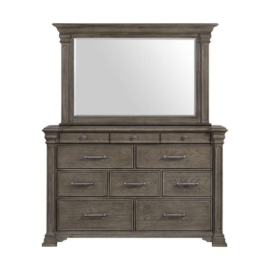 Picket House Furnishings - Paterson Dresser & Mirror in Grey - B-10315-DRMR veiw 2