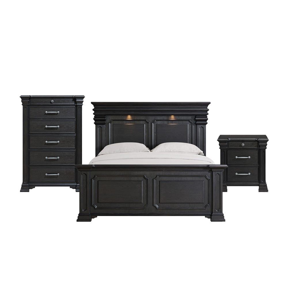 Picket House Furnishings -  Paterson King 3PC Bedroom Set in Black - B.10318.KB.3PC view 1