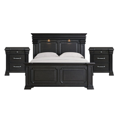 Picket House Furnishings - Paterson King 3PC Bedroom Set in Black - B.10318.KB.NS2 view 1