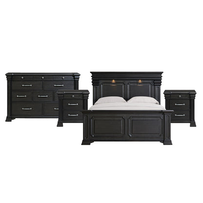 Picket House Furnishings - Paterson King 4PC Bedroom Set in Black - B.10318.KB.NSDR view 1