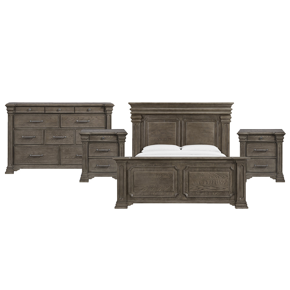 Picket House Furnishings - Paterson King 4PC Bedroom Set in Grey - B.10315.KB.NSDR view 1