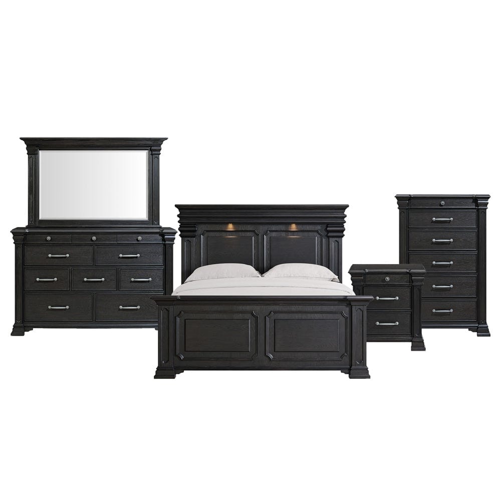 Picket House Furnishings -  Paterson King 5PC Bedroom Set in Black - B.10318.KB.5PC view 1