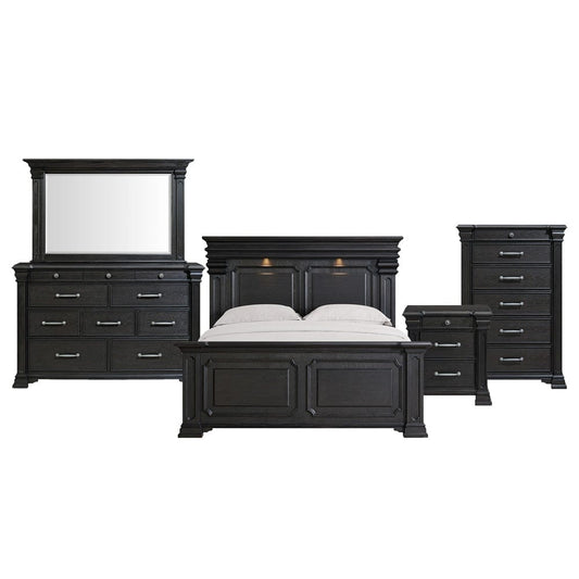 Picket House Furnishings -  Paterson King 5PC Bedroom Set in Black - B.10318.KB.5PC view 1