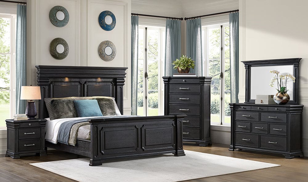 Picket House Furnishings -  Paterson King 5PC Bedroom Set in Black - B.10318.KB.5PC view 7