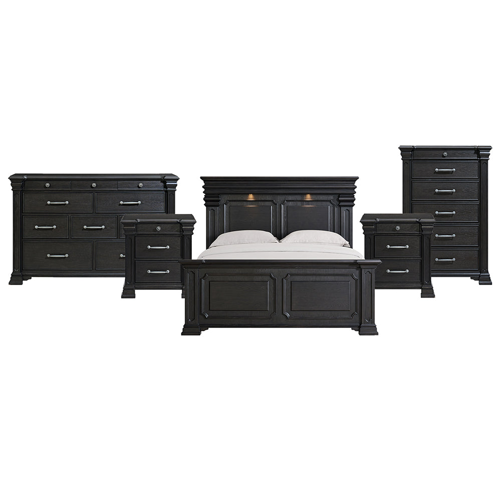 Picket House Furnishings - Paterson King 5PC Bedroom Set in Black - B.10318.KB.NSDRC view 1