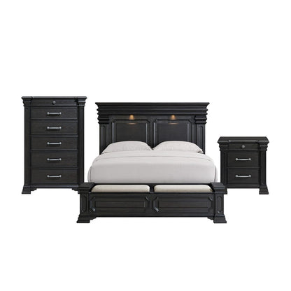 Picket House Furnishings -  Paterson King Storage 3PC Bedroom Set in Black - B.10318.KSB.3PC view 1