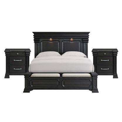 Picket House Furnishings - Paterson King Storage 3PC Bedroom Set in Black - B.10318.KSB.NS2 view 1