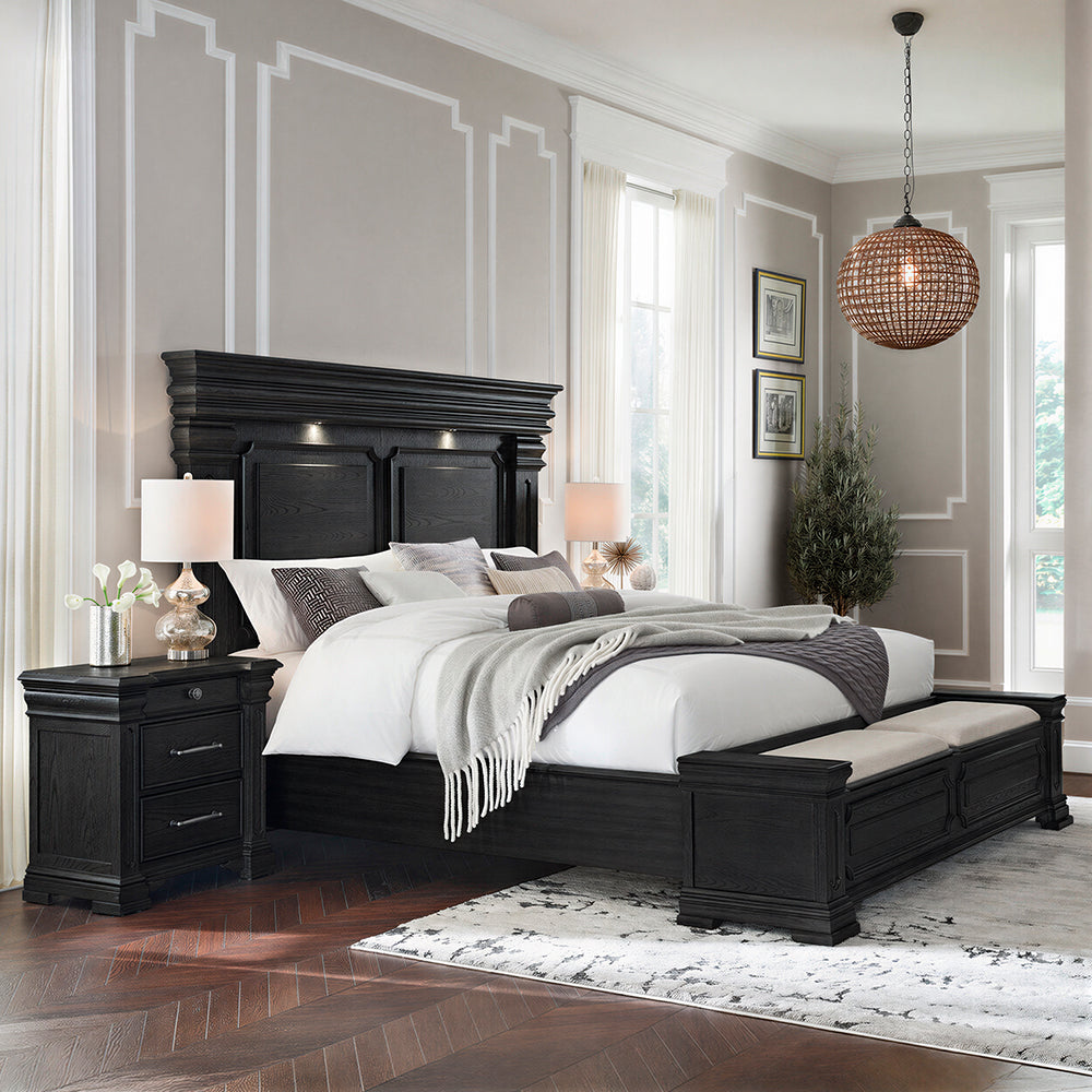 Picket House Furnishings - Paterson King Storage 3PC Bedroom Set in Black - B.10318.KSB.NS2 view 2