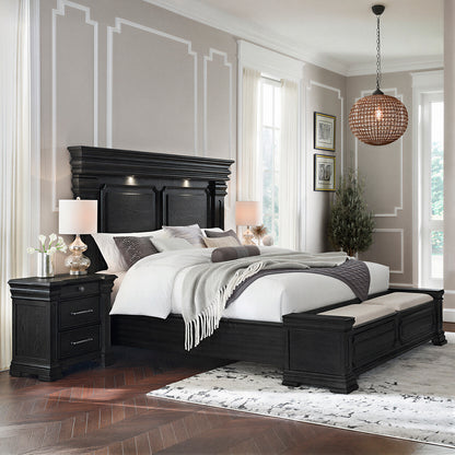 Picket House Furnishings - Paterson King Storage 3PC Bedroom Set in Black - B.10318.KSB.NS2 view 2