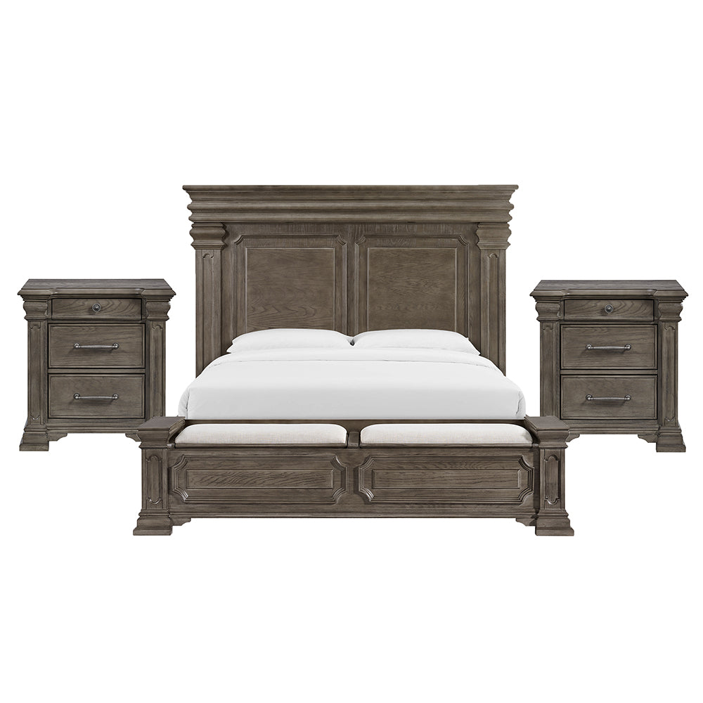Picket House Furnishings - Paterson King Storage 3PC Bedroom Set in Grey - B.10315.KSB.NS2 view 1