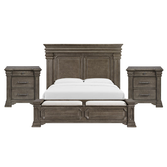 Picket House Furnishings - Paterson King Storage 3PC Bedroom Set in Grey - B.10315.KSB.NS2 view 1