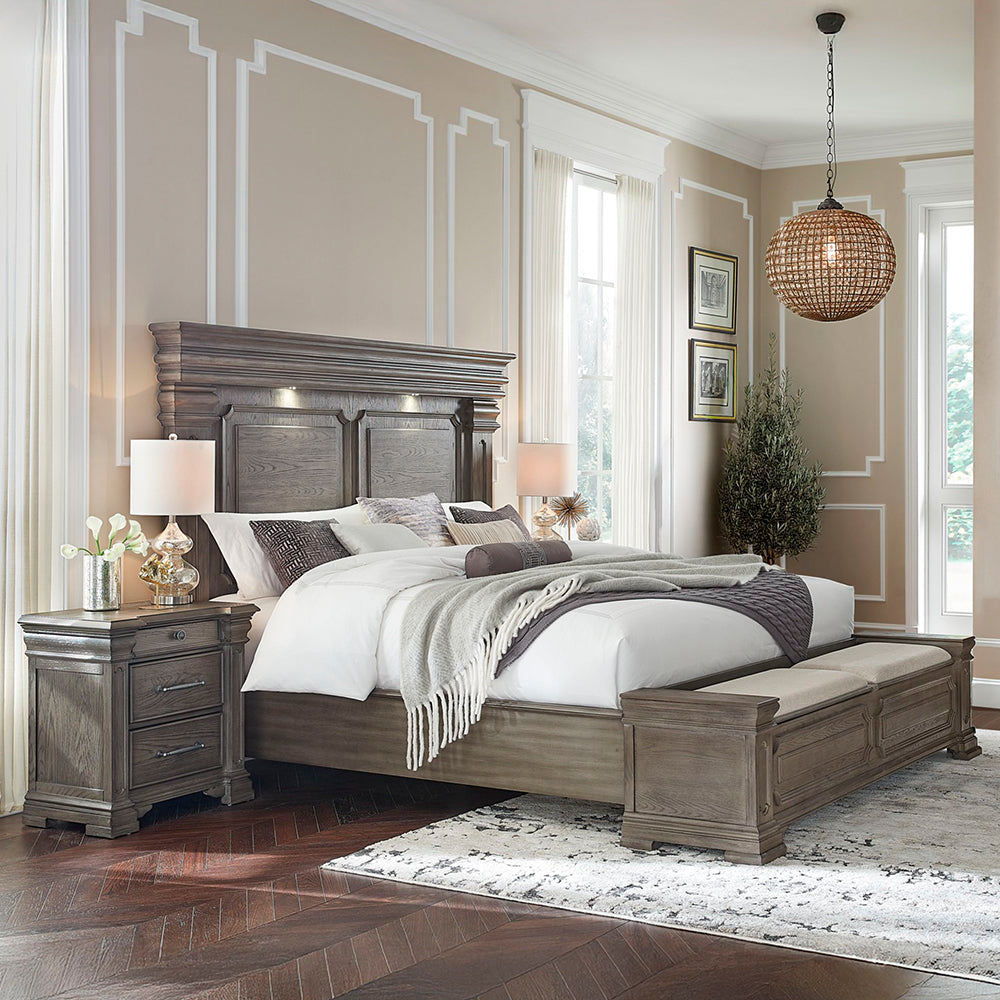 Picket House Furnishings - Paterson King Storage 3PC Bedroom Set in Grey - B.10315.KSB.NS2 view 2