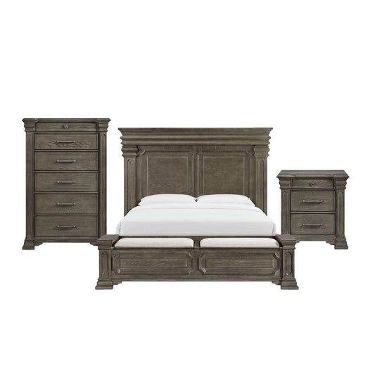 Picket House Furnishings - Paterson King Storage 3PC Bedroom Set in Grey - B-10315-KSB-3PC veiw 1