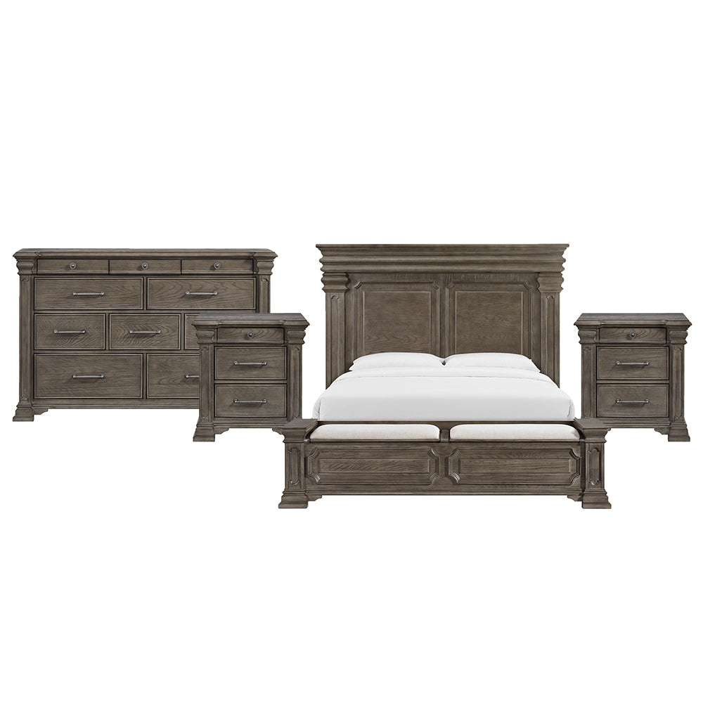 Picket House Furnishings - Paterson King Storage 4PC Bedroom Set in Grey - B.10315.KSB.NSDR view 1