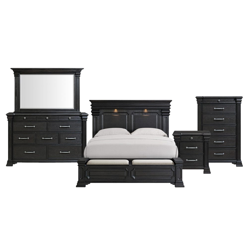 Picket House Furnishings -  Paterson King Storage 5PC Bedroom Set in Black - B.10318.KSB.5PC view 1