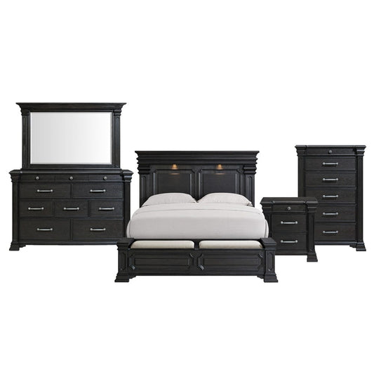 Picket House Furnishings -  Paterson King Storage 5PC Bedroom Set in Black - B.10318.KSB.5PC view 1