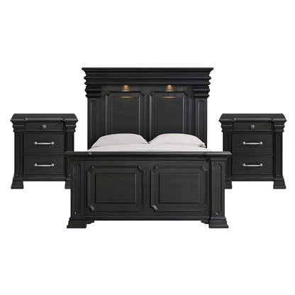 Picket House Furnishings - Paterson Queen 3PC Bedroom Set in Black - B.10318.QB.NS2 view 1