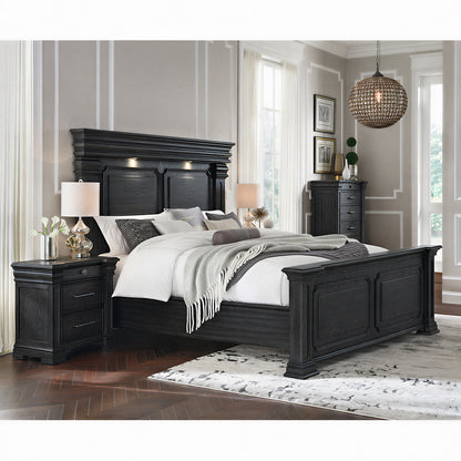 Picket House Furnishings - Paterson Queen 4PC Bedroom Set in Black - B.10318.QB.NSCH view 2