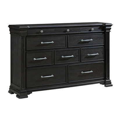Picket House Furnishings - Paterson Queen 4PC Bedroom Set in Black - B.10318.QB.NSDR view 3