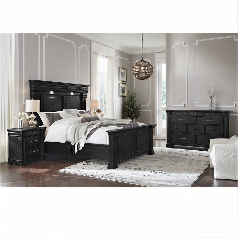 Picket House Furnishings - Paterson Queen 4PC Bedroom Set in Black - B.10318.QB.NSDR view 4