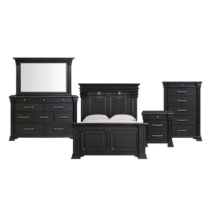 Picket House Furnishings -  Paterson Queen 5PC Bedroom Set in Black - B.10318.QB.5PC view 1
