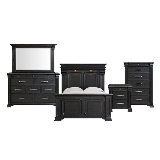 Picket House Furnishings -  Paterson Queen 5PC Bedroom Set in Black - B.10318.QB.5PC view 1