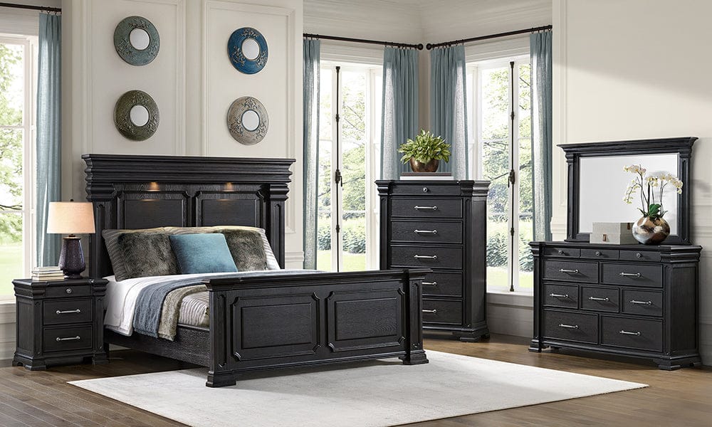 Picket House Furnishings -  Paterson Queen 5PC Bedroom Set in Black - B.10318.QB.5PC view 7