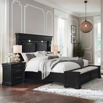 Picket House Furnishings - Paterson Queen Storage 3PC Bedroom Set in Black - B.10318.QSB.NS2 view 2