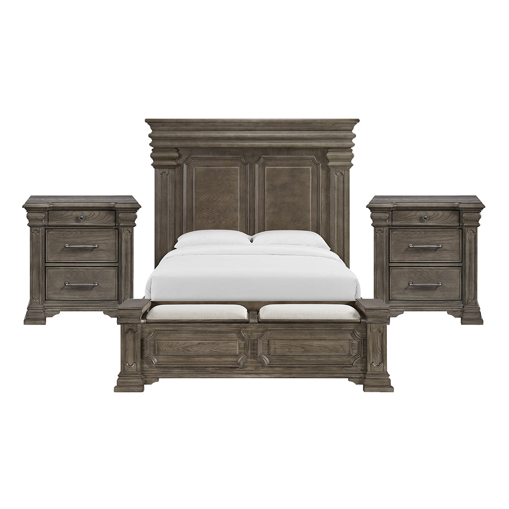 Picket House Furnishings - Paterson Queen Storage 3PC Bedroom Set in Grey - B.10315.QSB.NS2 view 1