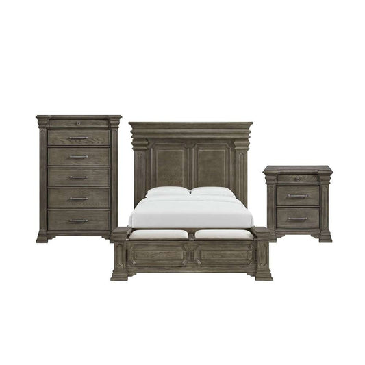 Picket House Furnishings - Paterson Queen Storage 3PC Bedroom Set in Grey - B-10315-QSB-3PC veiw 1