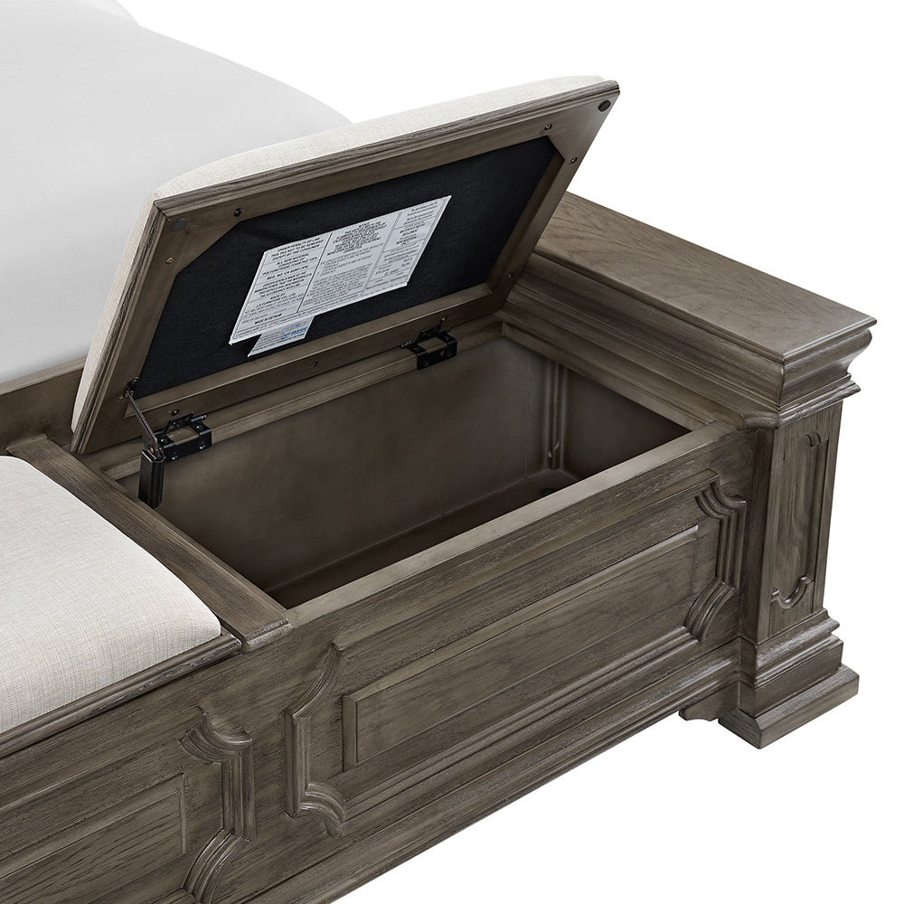 Picket House Furnishings - Paterson Queen Storage 4PC Bedroom Set in Grey - B.10315.QSB.NSCH view 6